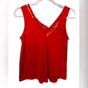 Fifth Sun Patriotic Stars and Strips Embroidered Tank Top